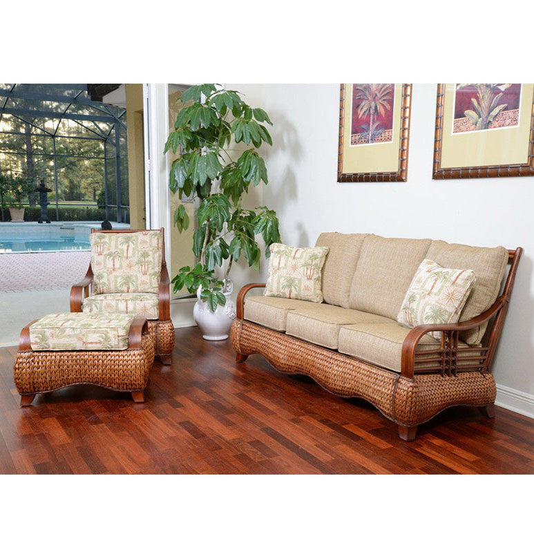 Alexander & Sheridan Key Largo Rattan Indoor 3-Piece Living Room Set