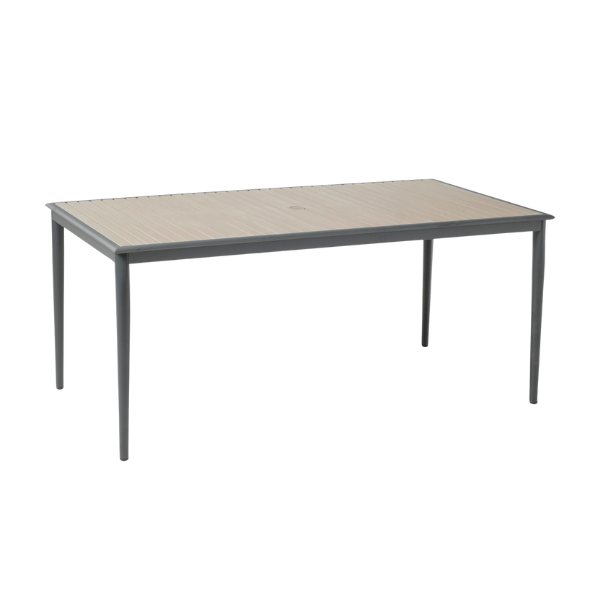 Alfresco Home Oden Polywood Outdoor Rectangular Dining Table with Umbrella Hole