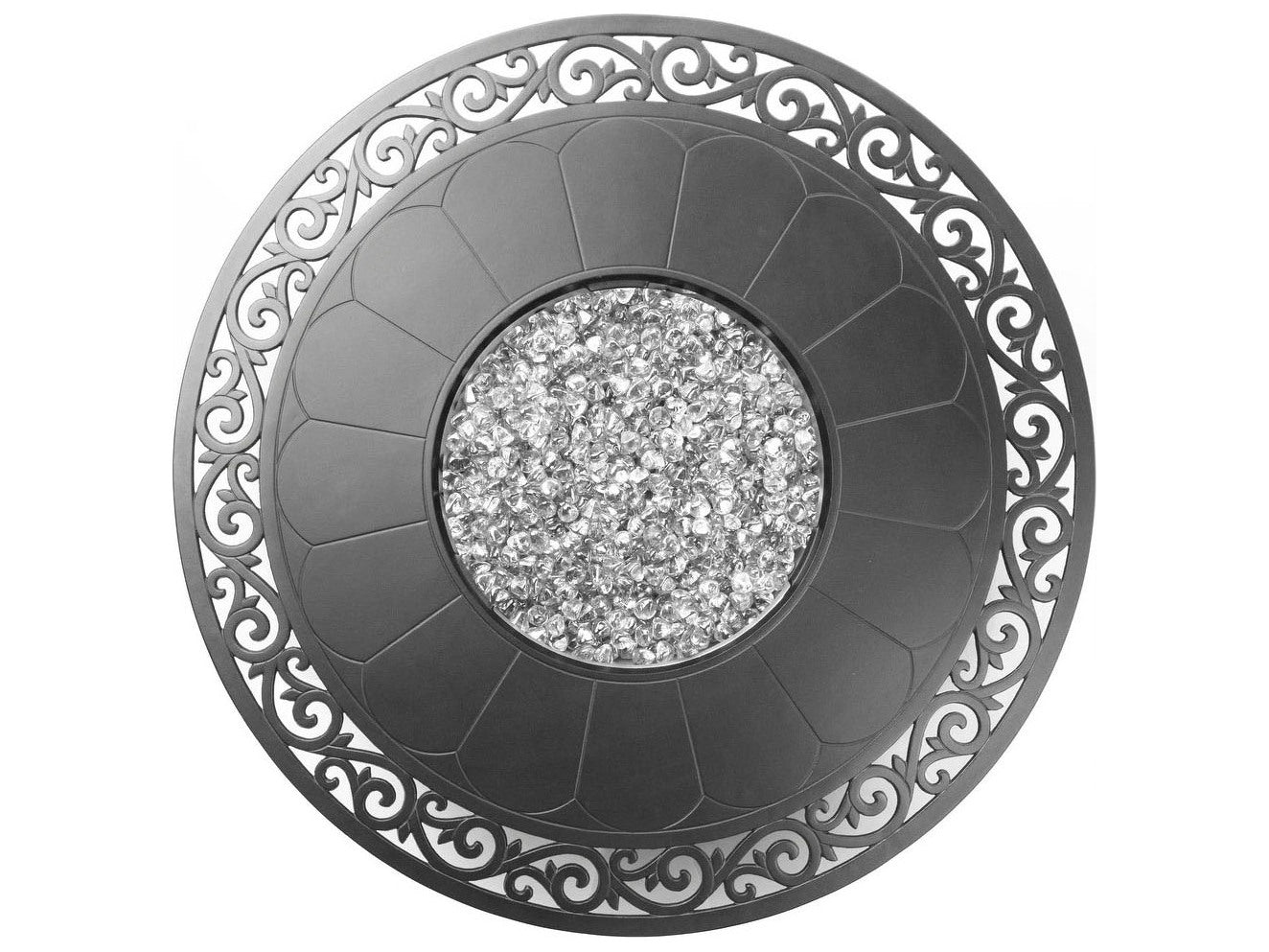 Alfresco Home Bellagio 48' Aluminum Black Round Fire Pit Table
