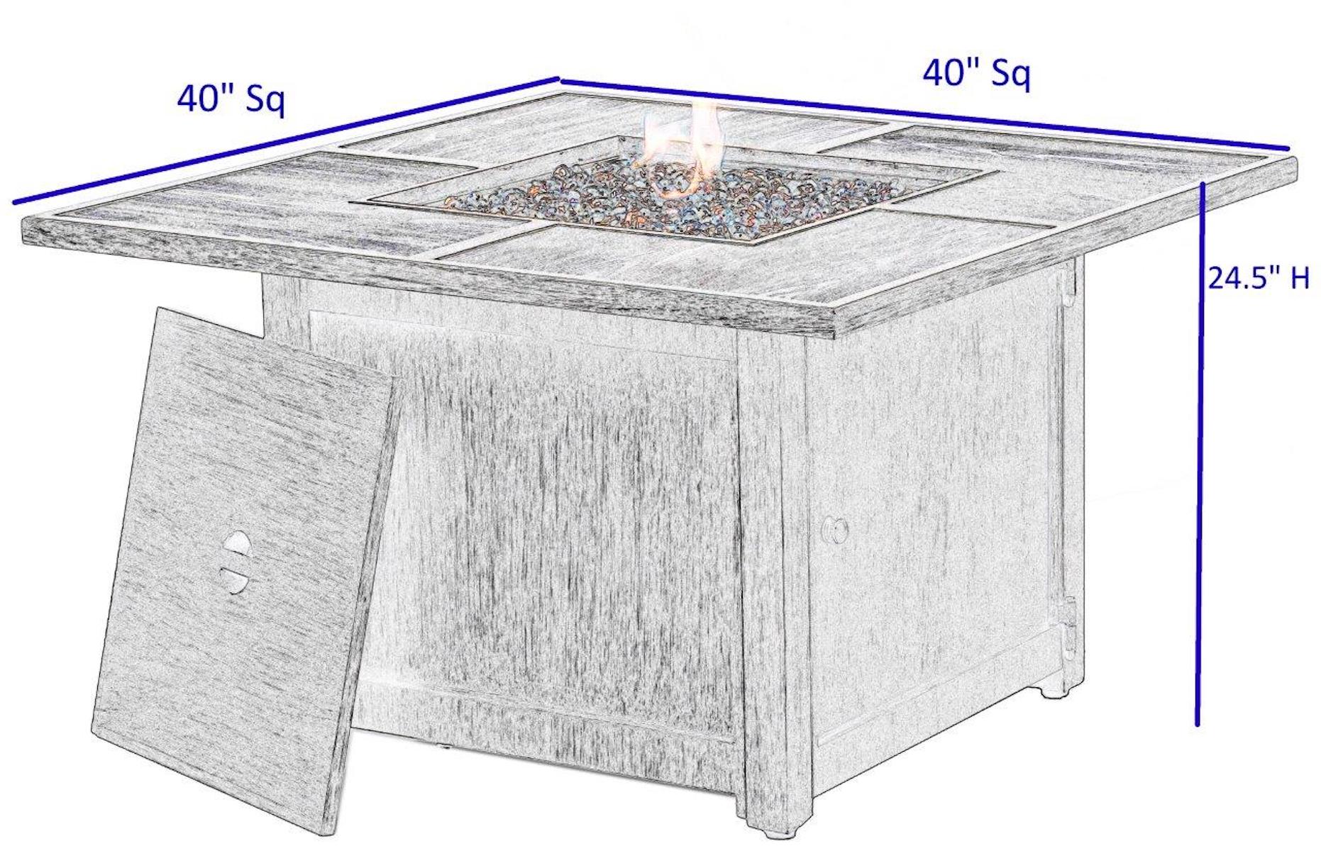 Alfresco Home Cheyenne Blacksmith Cast Aluminum 40' Square Fire Pit Table
