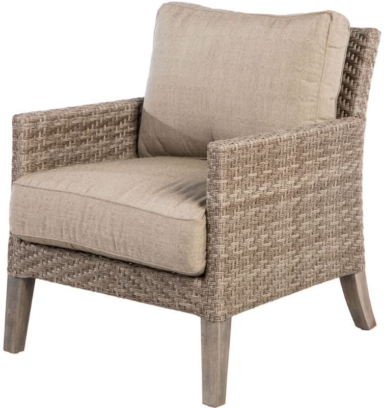 Alfresco Home Cornwall Woven Wood Outdoor 4-Person Deep Seating Conversation Set with Cushions