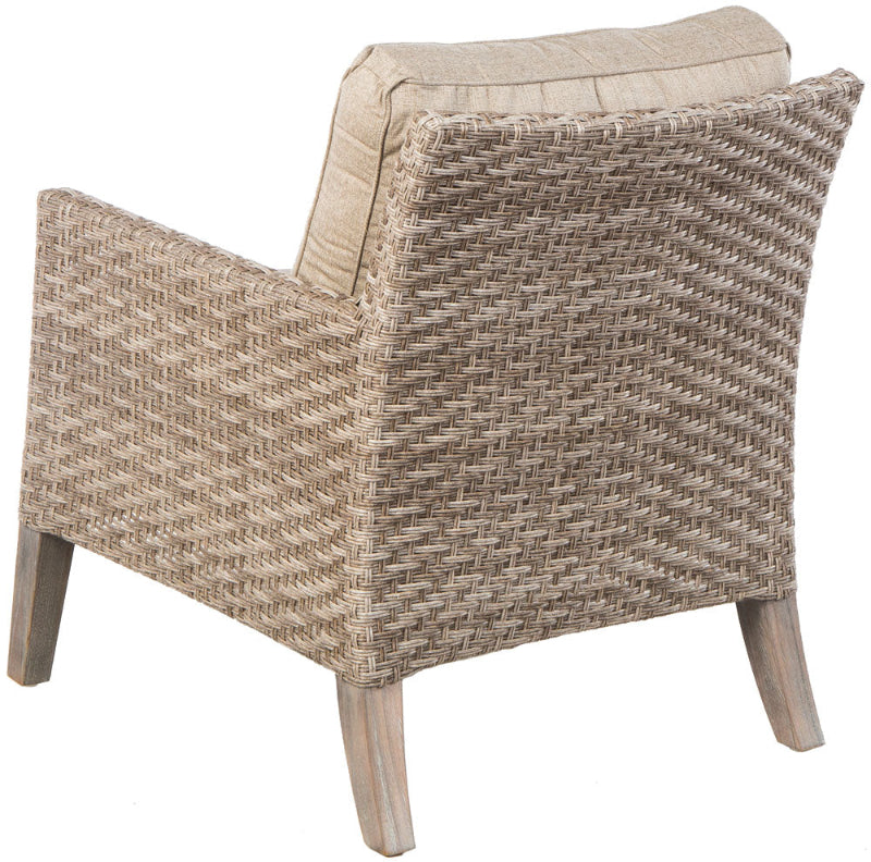 Alfresco Home Cornwall Woven Wood Outdoor 4-Person Deep Seating Conversation Set with Cushions