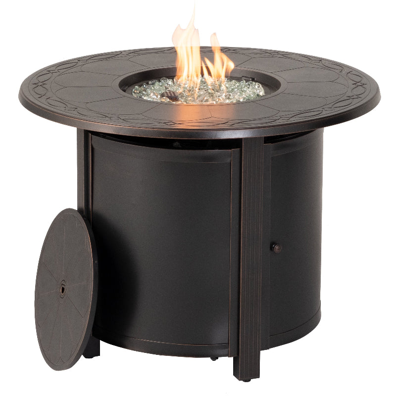 Alfresco Home Hartwick Cast Aluminum Outdoor 34" Round Fire Pit Table