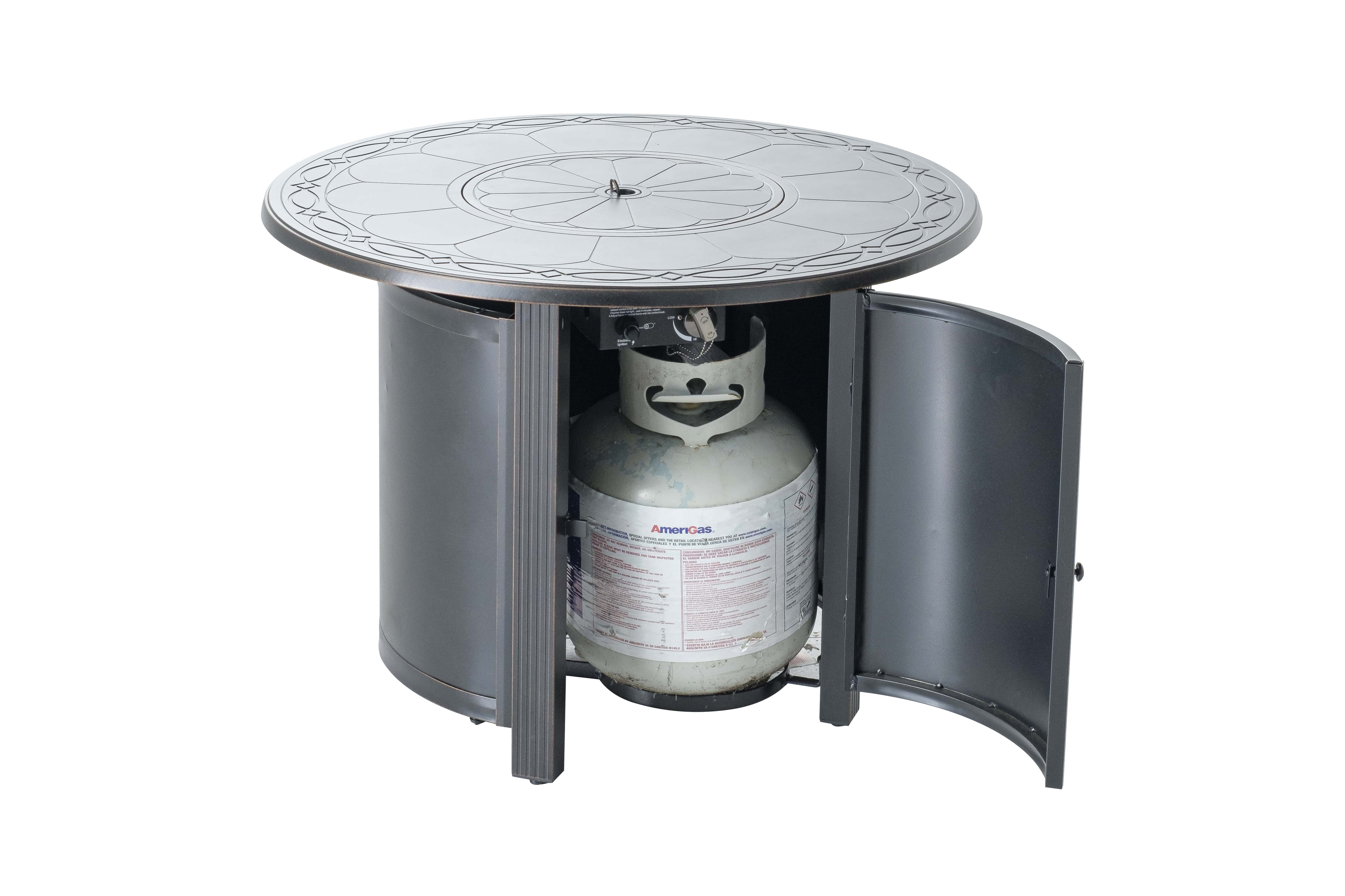 Alfresco Home Hartwick Topaz Cast Aluminum 34 Round Fire Pit Table