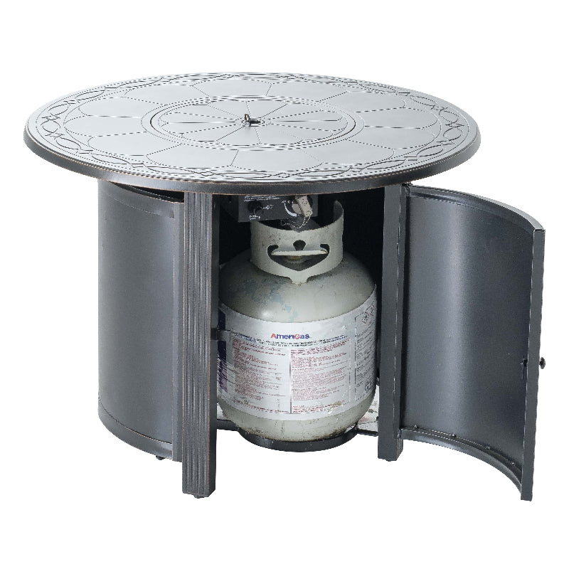 Alfresco Home Hartwick Cast Aluminum Outdoor 34" Round Fire Pit Table