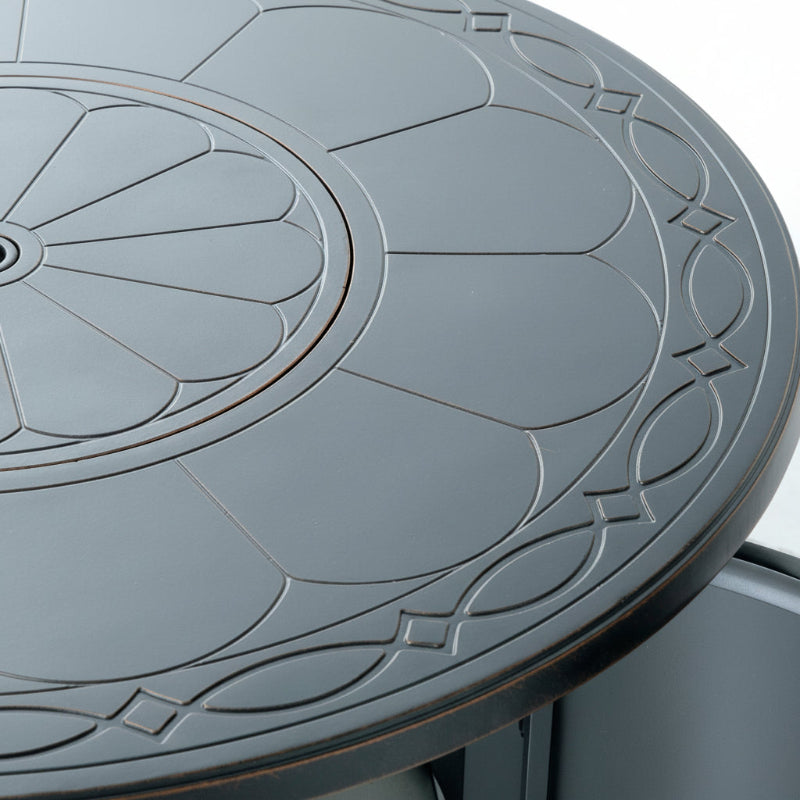 Alfresco Home Hartwick Cast Aluminum Outdoor 34" Round Fire Pit Table