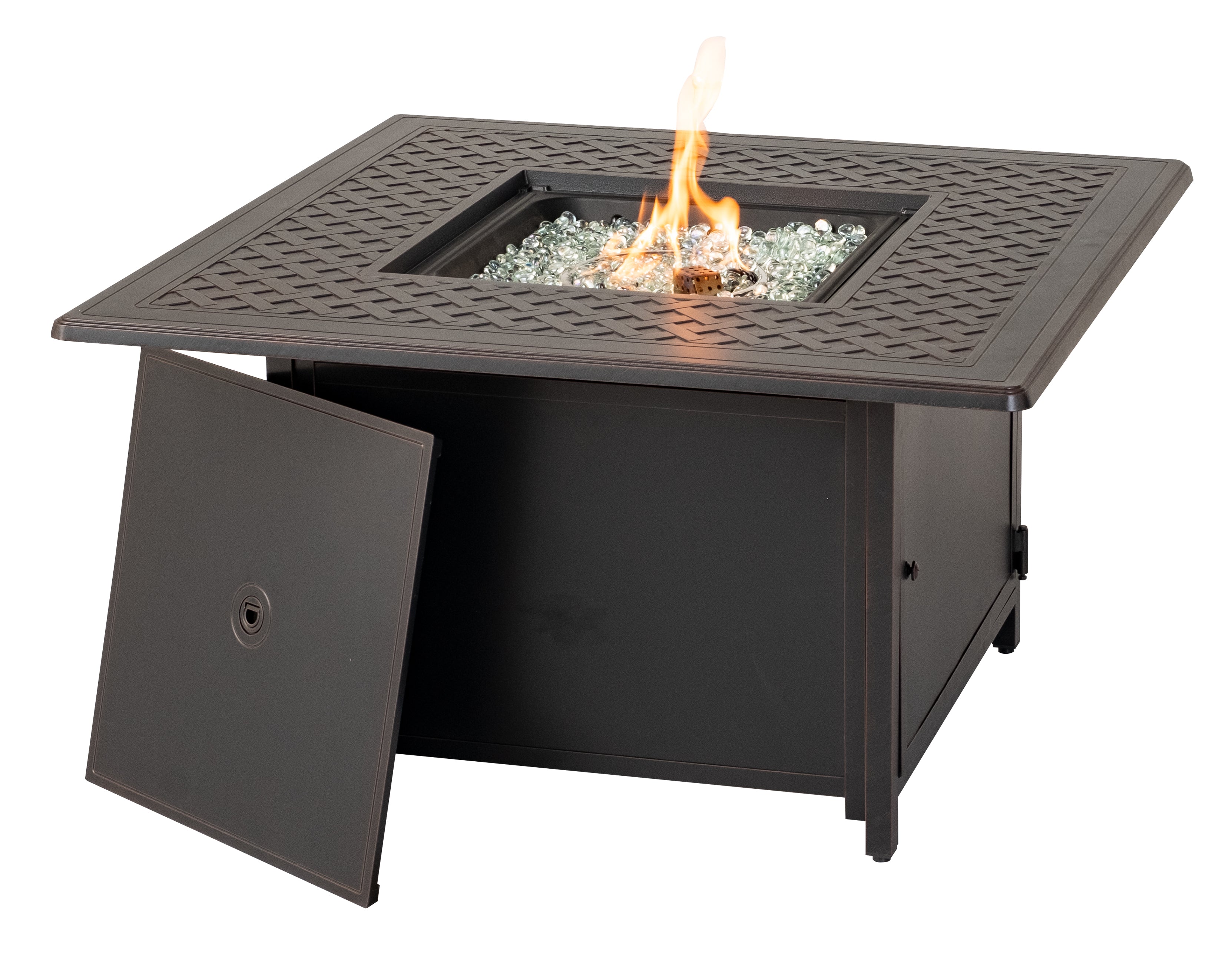 Alfresco Home Heron Topaz Cast Aluminum 42 Square Fire Pit Table