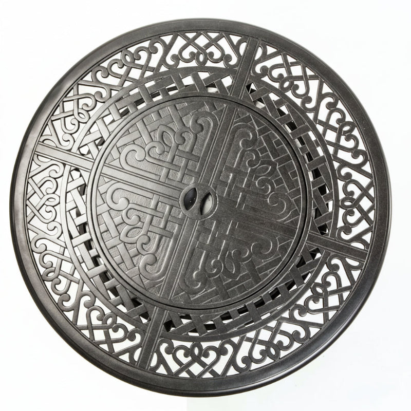 Alfresco Home Kinsale Cast Aluminum Outdoor 36" Round Fire Pit Table Blacksmith