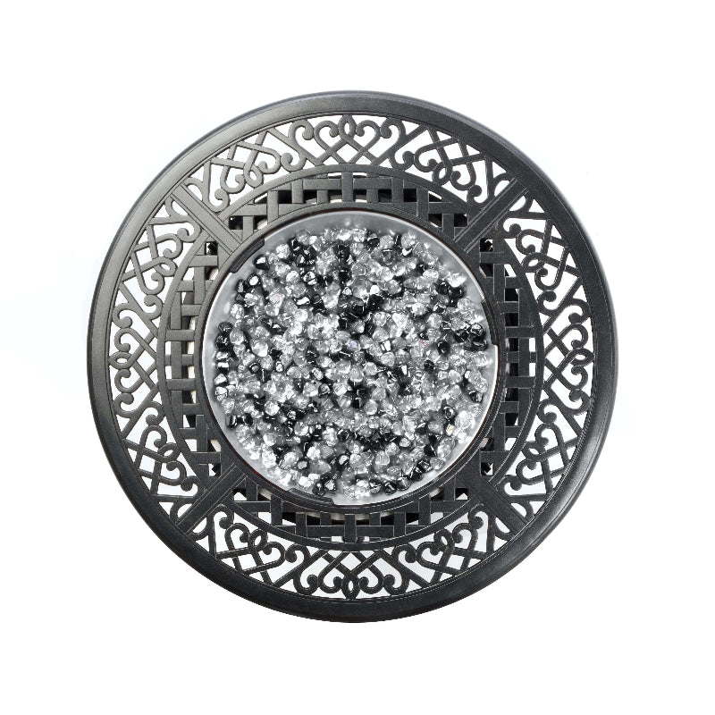 Alfresco Home Kinsale Cast Aluminum Outdoor 36" Round Fire Pit Table Blacksmith