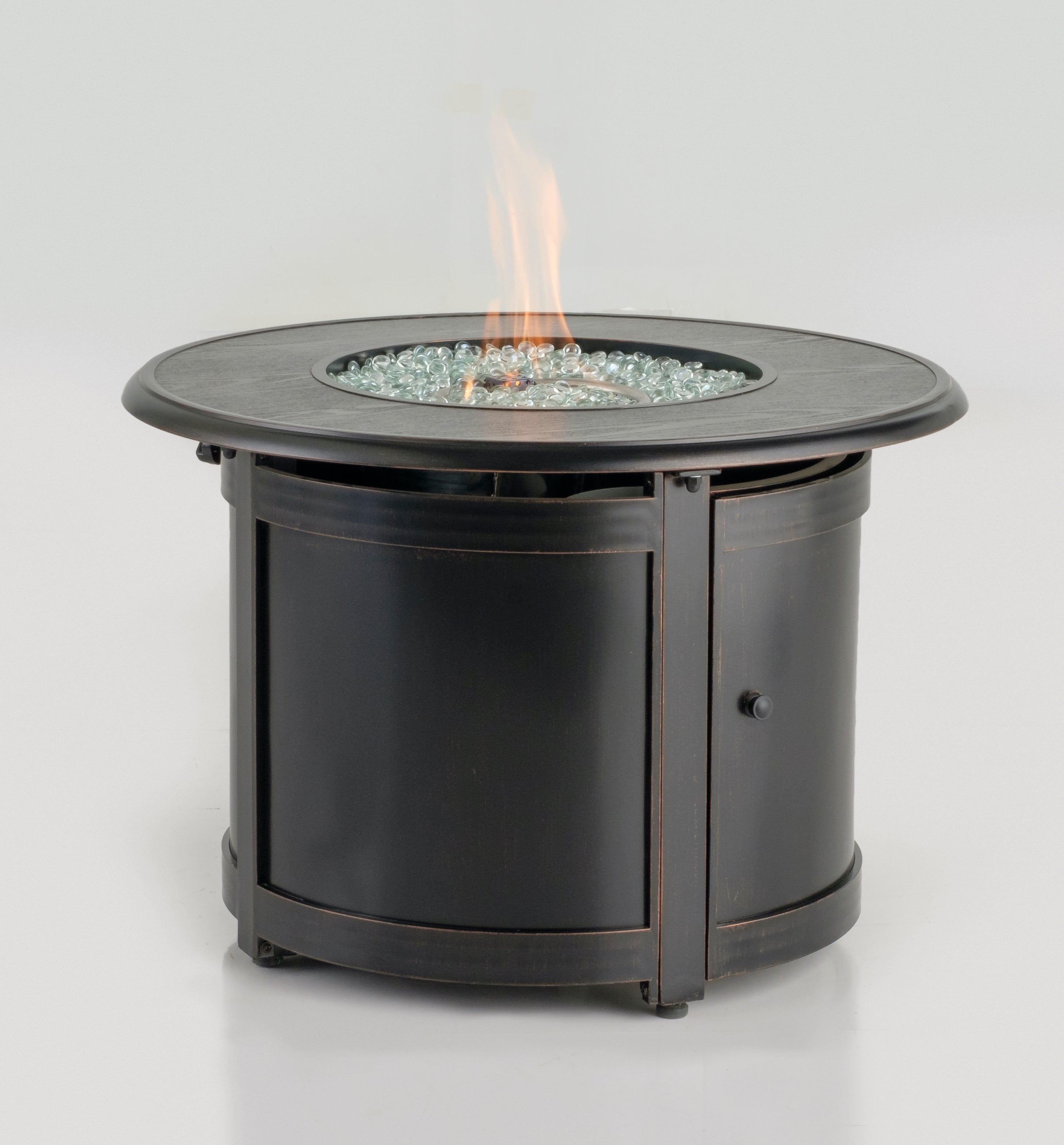 Alfresco Home Manchester Cast Aluminum Outdoor 36″ Blacksmith Round Fire Pit Table