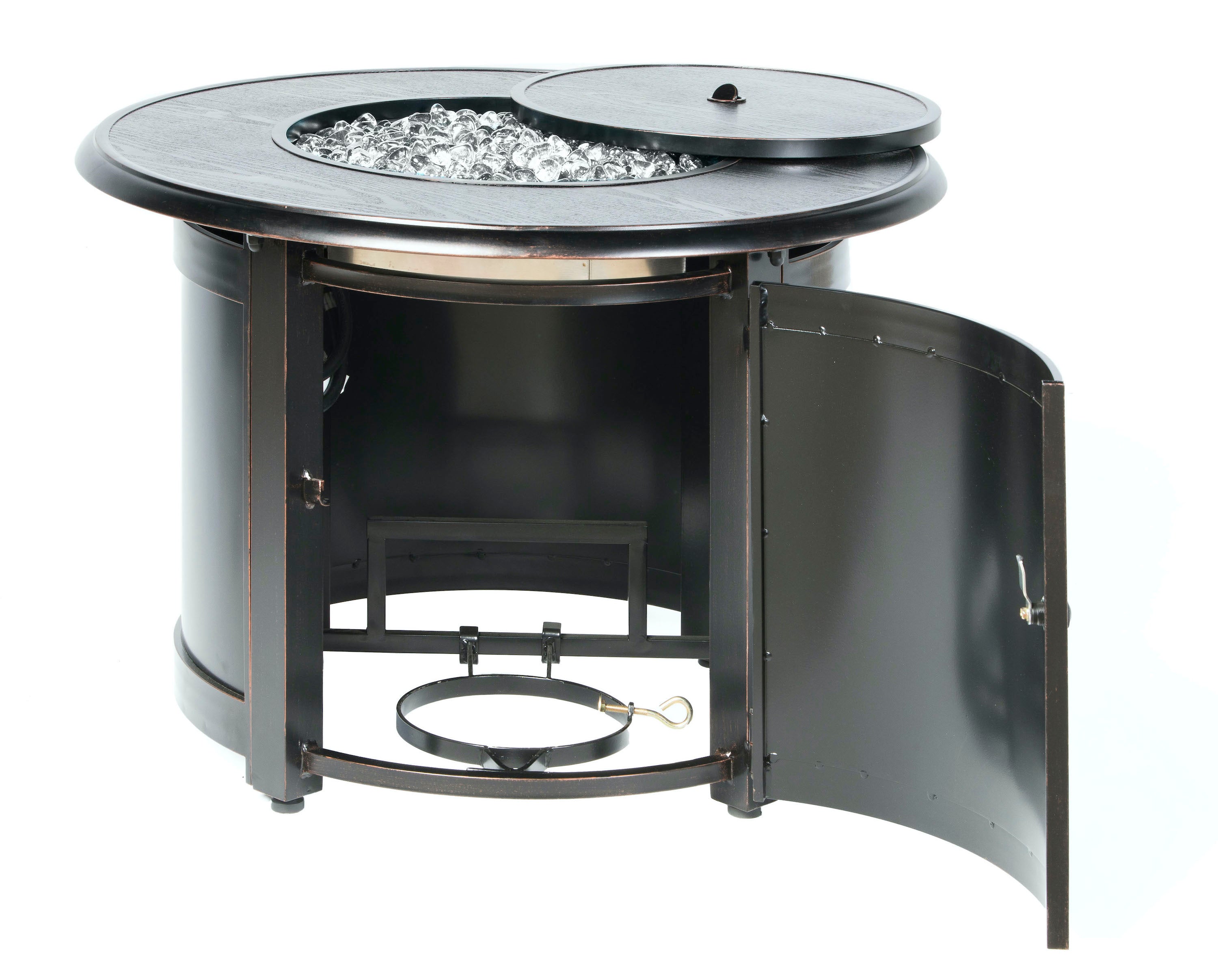 Alfresco Home Manchester Cast Aluminum Outdoor 36″ Blacksmith Round Fire Pit Table