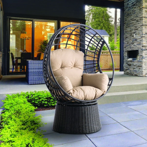 Alfresco Home Nadine Wicker Swivel Lounge Chair