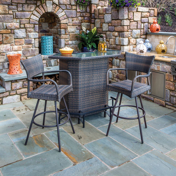 Alfresco Home Tutto Wicker Outdoor Mezzo Bar