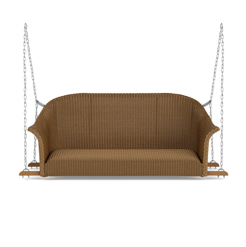 Lloyd Flanders All Seasons Wicker Outdoor Settee Swing with Padded Seat