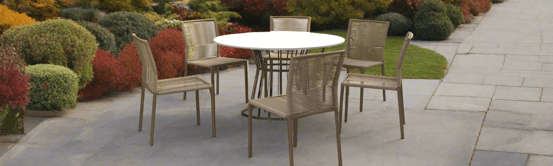 DecoScape Avalon Aluminum Rope Outdoor Dining Arm Chair