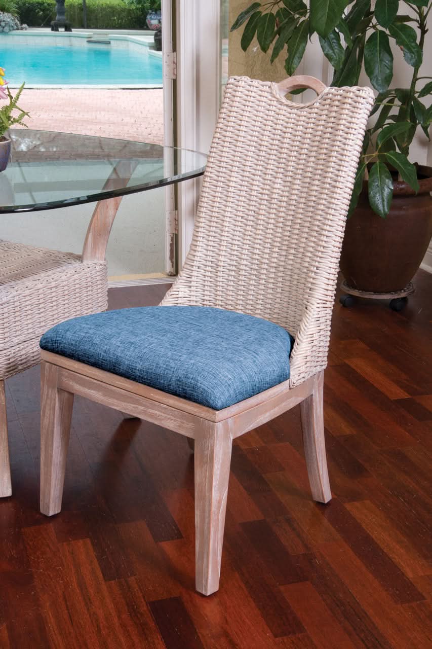 Alexander & Sheridan Belize Natural Rattan Indoor 4-Person Dining Set with Cushions