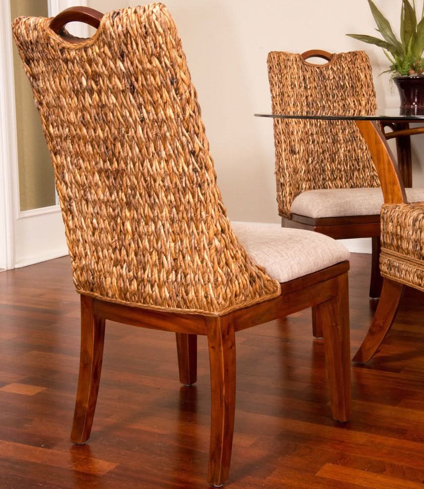 Alexander & Sheridan Belize Natural Rattan Indoor 4-Person Dining Set with Cushions