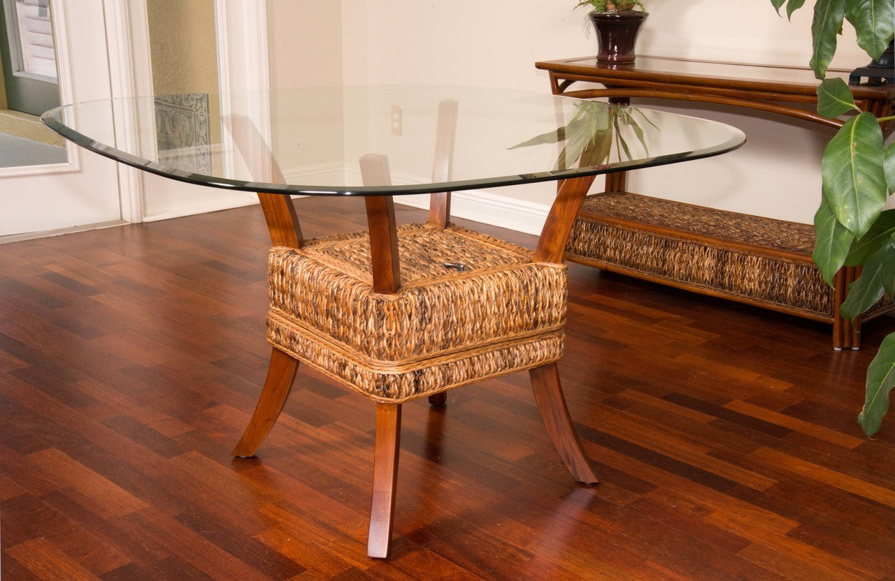 Alexander & Sheridan Belize Natural Rattan Indoor 4-Person Dining Set with Cushions