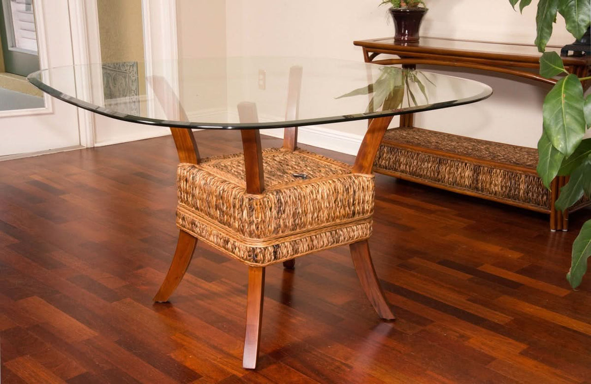 Alexander & Sheridan Belize Natural Rattan Indoor 4-Person Dining Set with Cushions