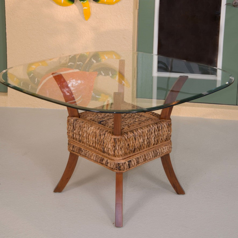 Alexander & Sheridan Belize Natural Rattan Indoor Counter Height Dining Table in Rustic