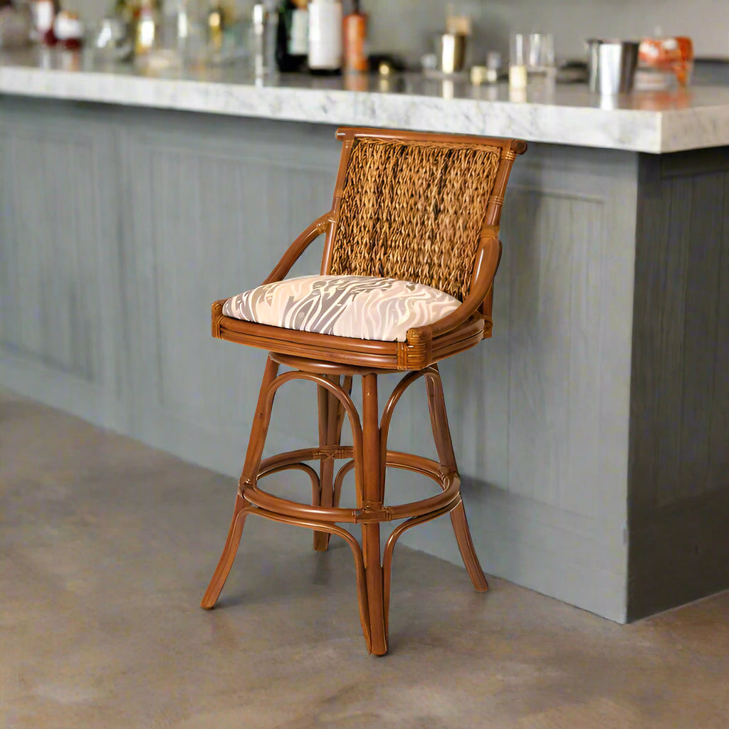 Alexander & Sheridan Balboa 30" Rattan Indoor Bar Stool