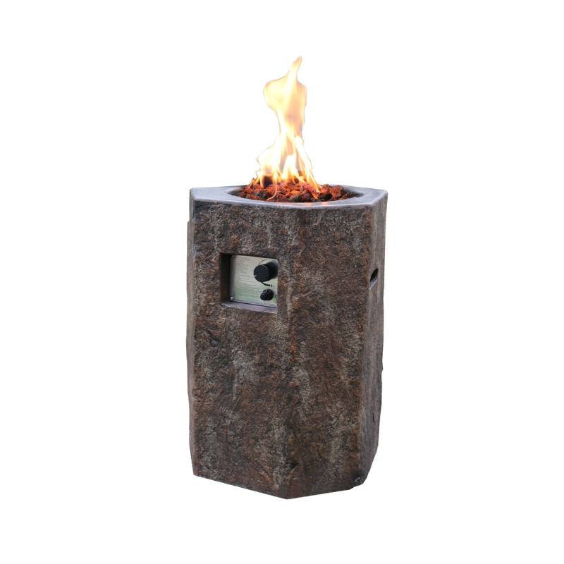 Elementi Modeno Basalt Glass Fiber Reinforced Concrete Outdoor Fire Pit Table