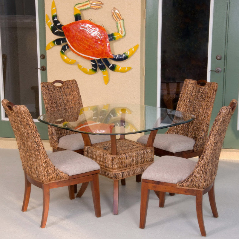 Alexander & Sheridan Belize Natural Rattan Indoor 4-Person Dining Set with Cushions