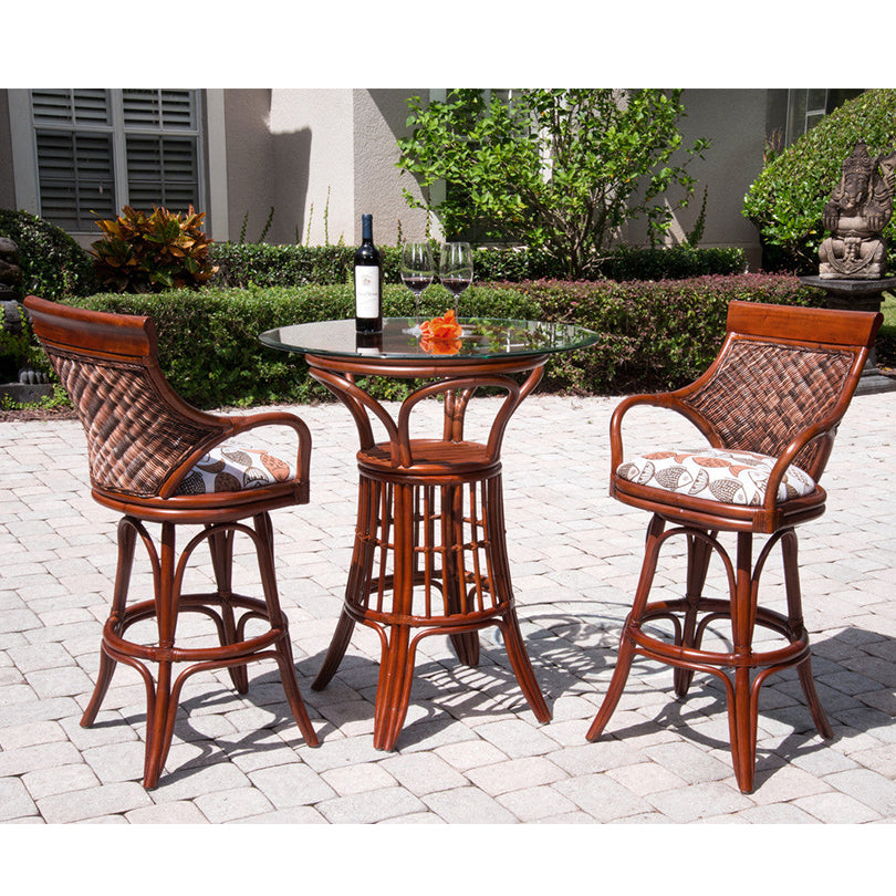 Alexander & Sheridan Bermuda 3 Piece Rattan Indoor Pub Set