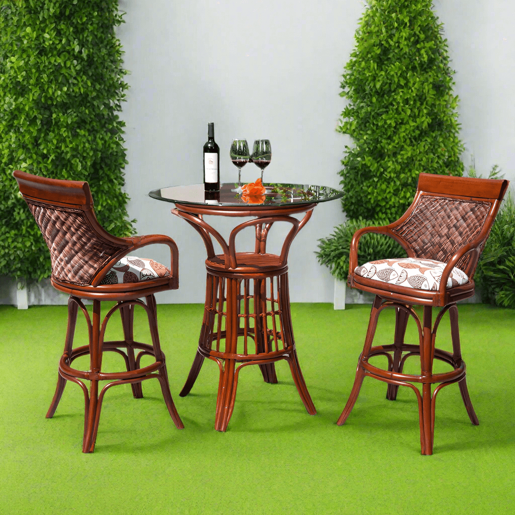 Alexander & Sheridan Bermuda 3 Piece Rattan Indoor Pub Set