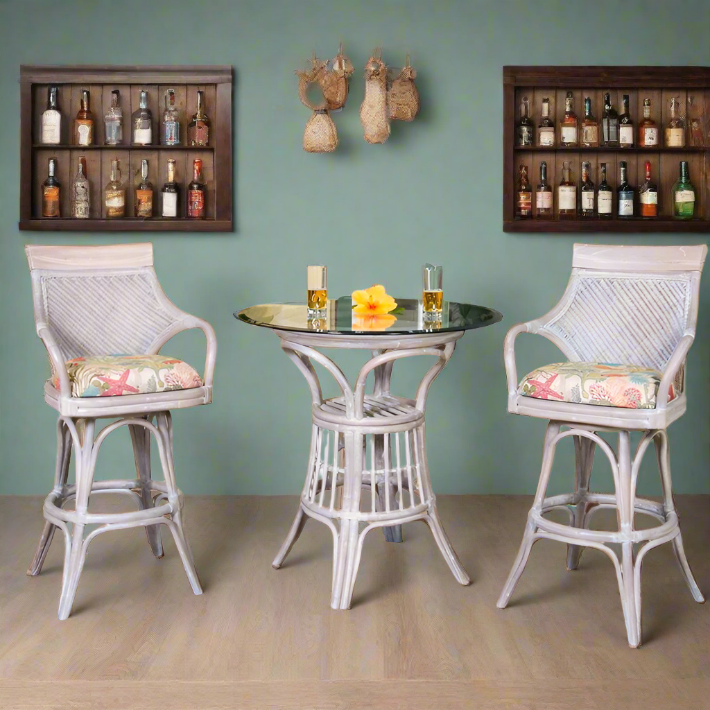 Alexander & Sheridan Bermuda 3 Piece Rattan Indoor Pub Set