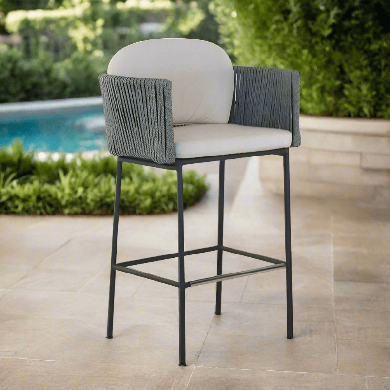Skyline Design Boston Aluminum Rope Outdoor Barstool