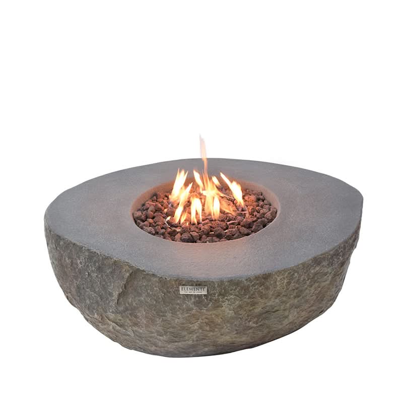Elementi Boulder Glass Fiber Reinforced Concrete Outdoor Fire Pit Table