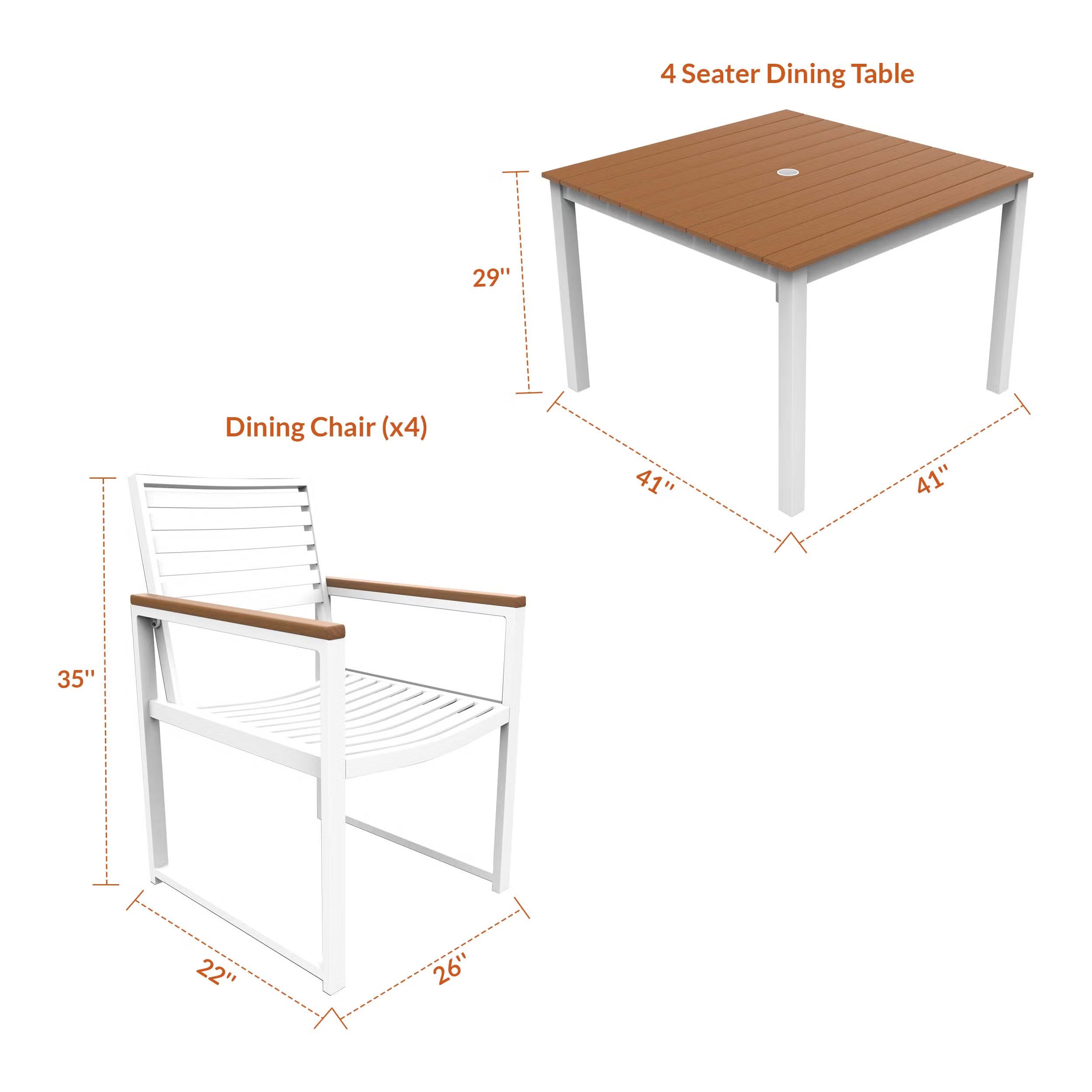 NorthCape International Brighton Aluminum Outdoor 4-Person Patio Dining Set