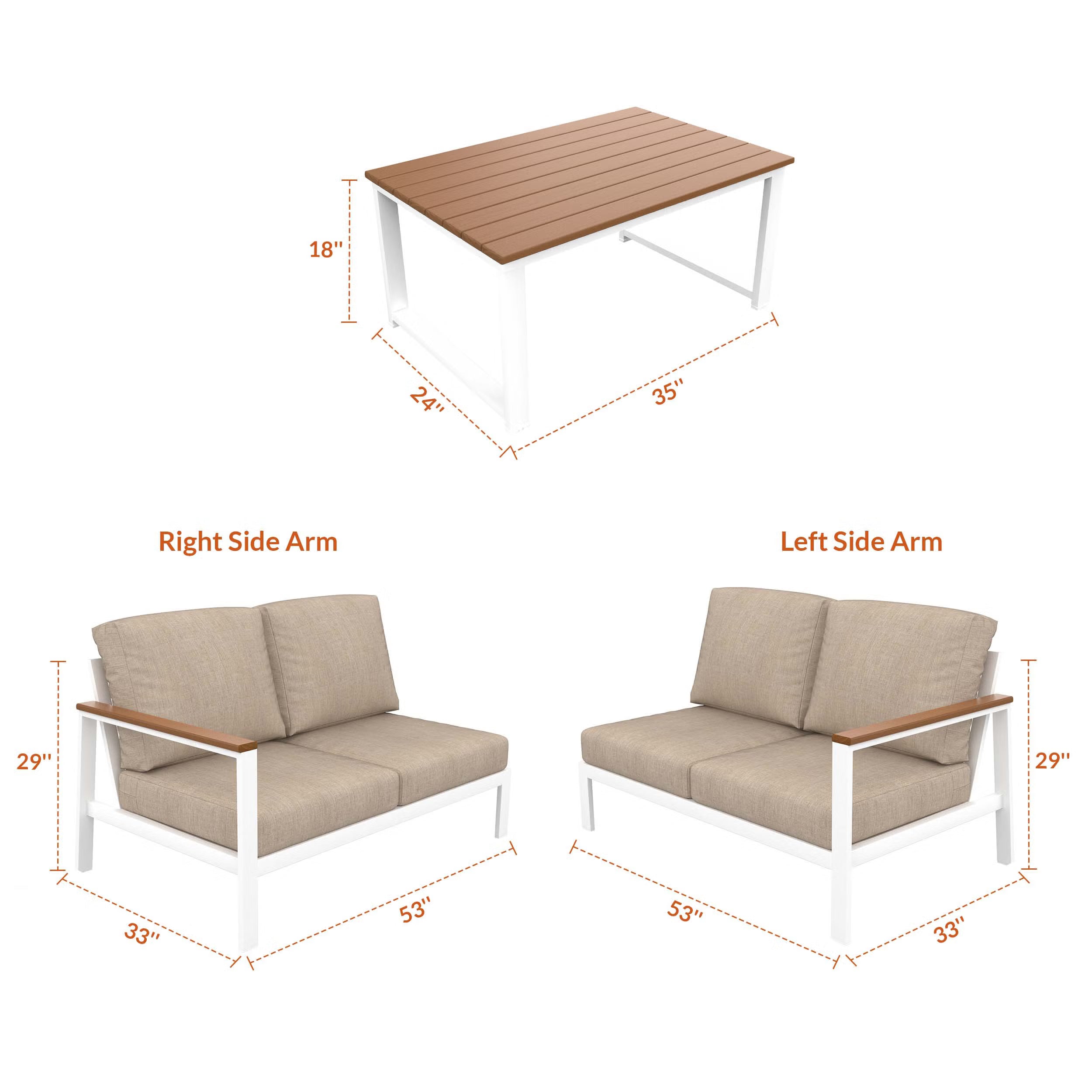 NorthCape International Brighton Aluminum Outdoor 6-Person Modular Patio Set