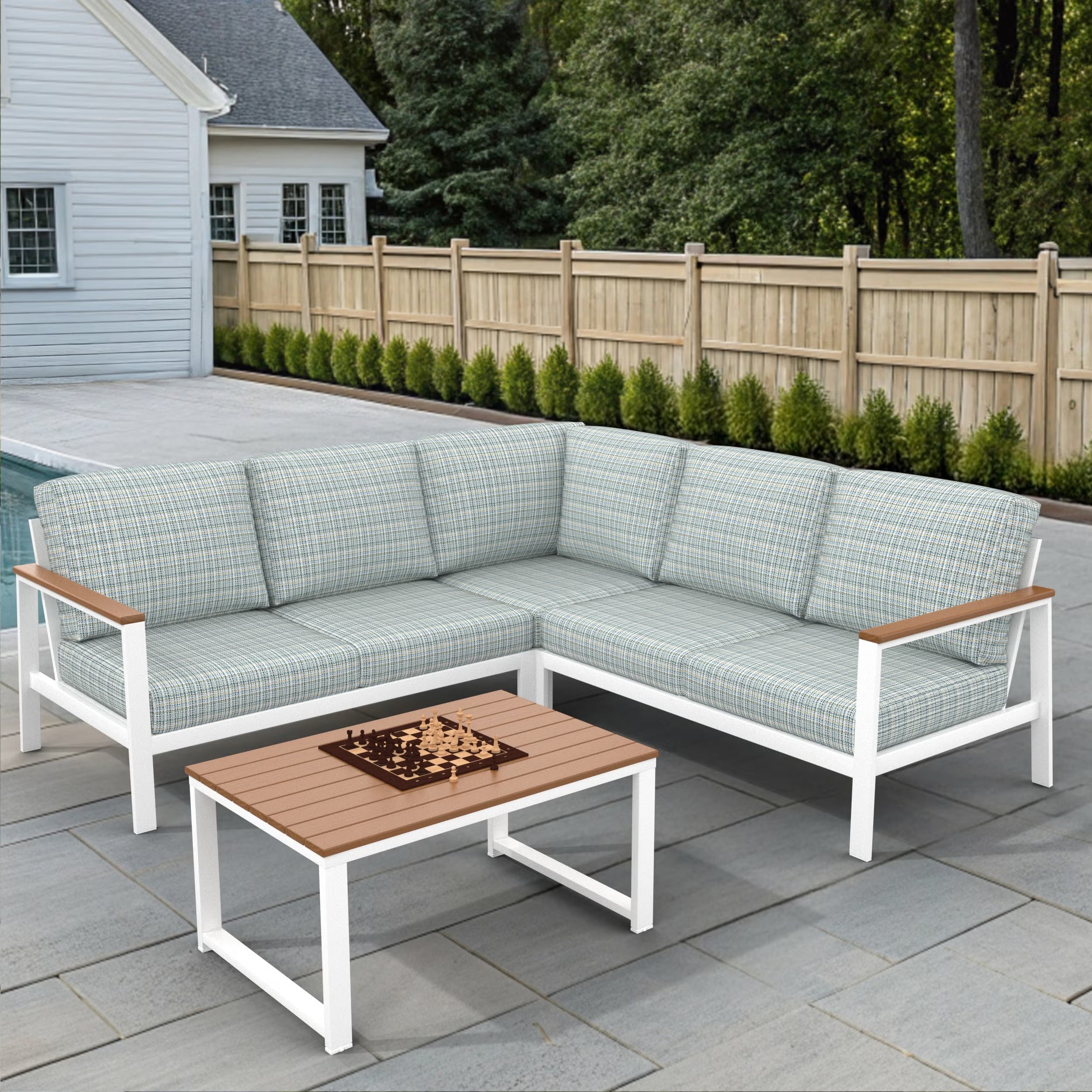 NorthCape International Brighton Aluminum Outdoor 5-Person Sectional Patio Set