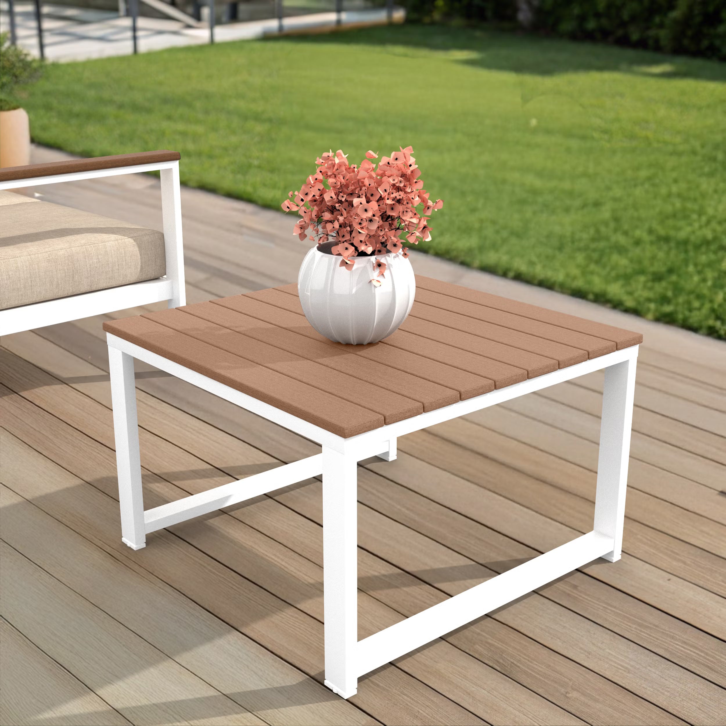 NorthCape International Brighton Aluminum Outdoor Patio Corner Table