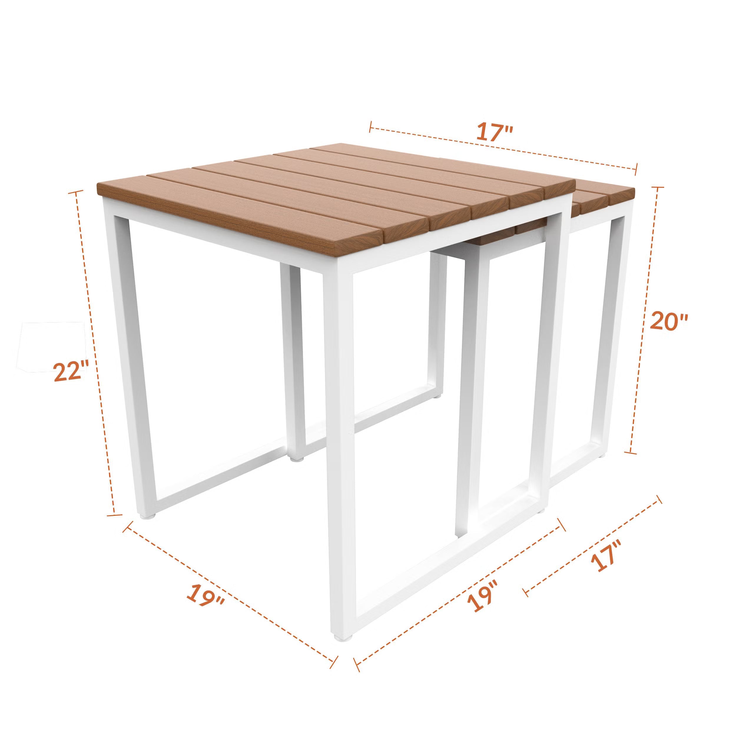 NorthCape International Brighton Aluminum Outdoor Patio Nesting Table