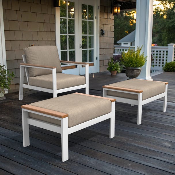 NorthCape International Brighton Aluminum Outdoor Rectangular Ottoman