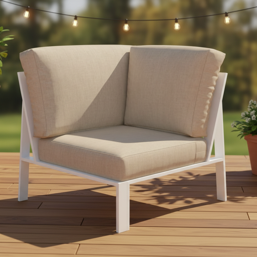 NorthCape International Brighton Aluminum Outdoor Sectional 90 Degree Corner Chair