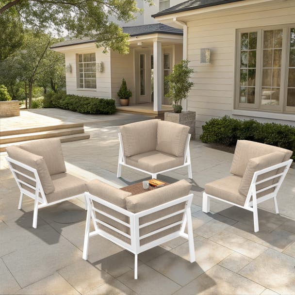 NorthCape International Brighton Aluminum Outdoor Sectional 90 Degree Corner Chair