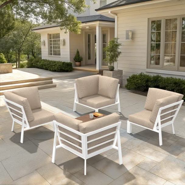 NorthCape International Brighton Aluminum Outdoor Sectional 90 Degree Corner Chair