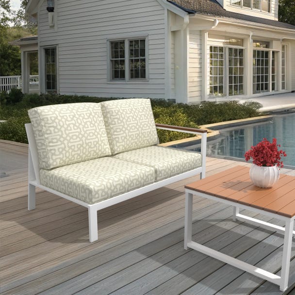 NorthCape International Brighton Aluminum Outdoor Sectional Left Arm Loveseat