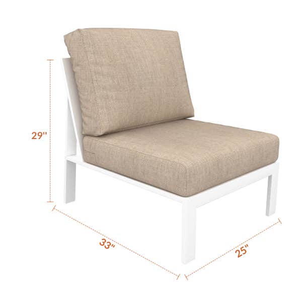 NorthCape International Brighton Aluminum Outdoor Patio Sectional Middle Chair