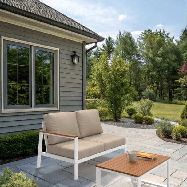 NorthCape International Brighton Aluminum Outdoor Sectional Right Arm Loveseat