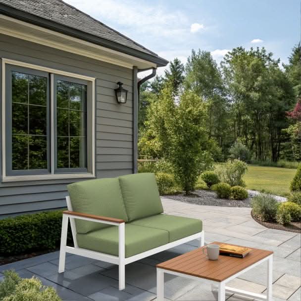 NorthCape International Brighton Aluminum Outdoor Sectional Right Arm Loveseat