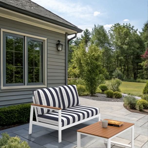 NorthCape International Brighton Aluminum Outdoor Sectional Right Arm Loveseat