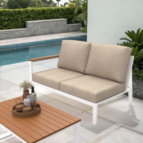 NorthCape International Brighton Aluminum Outdoor Sectional Right Arm Loveseat