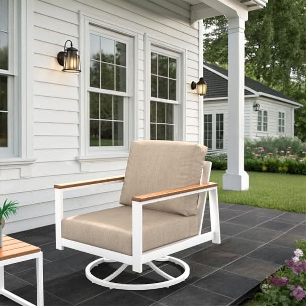 NorthCape International Brighton Aluminum Outdoor Swivel Rocking Chair