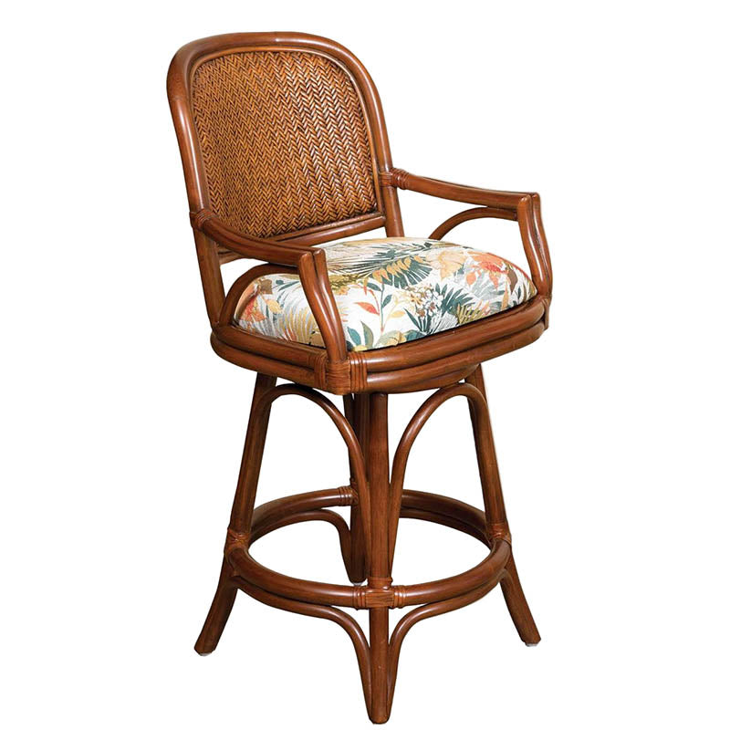 Alexander & Sheridan Cayman Rattan Indoor 2-Person Pub Set with Arms and Cushions