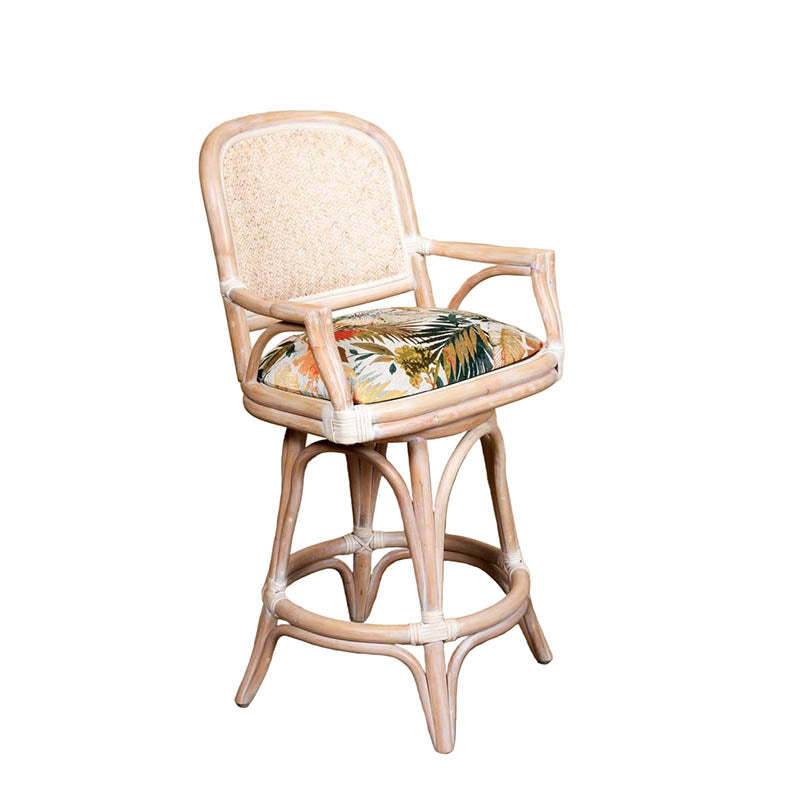 Alexander & Sheridan Cayman Rattan Indoor 2-Person Pub Set with Arms and Cushions